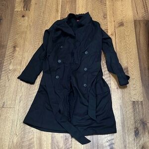 n:Philanthropy Women’s Black Long Trench Coat Size XS